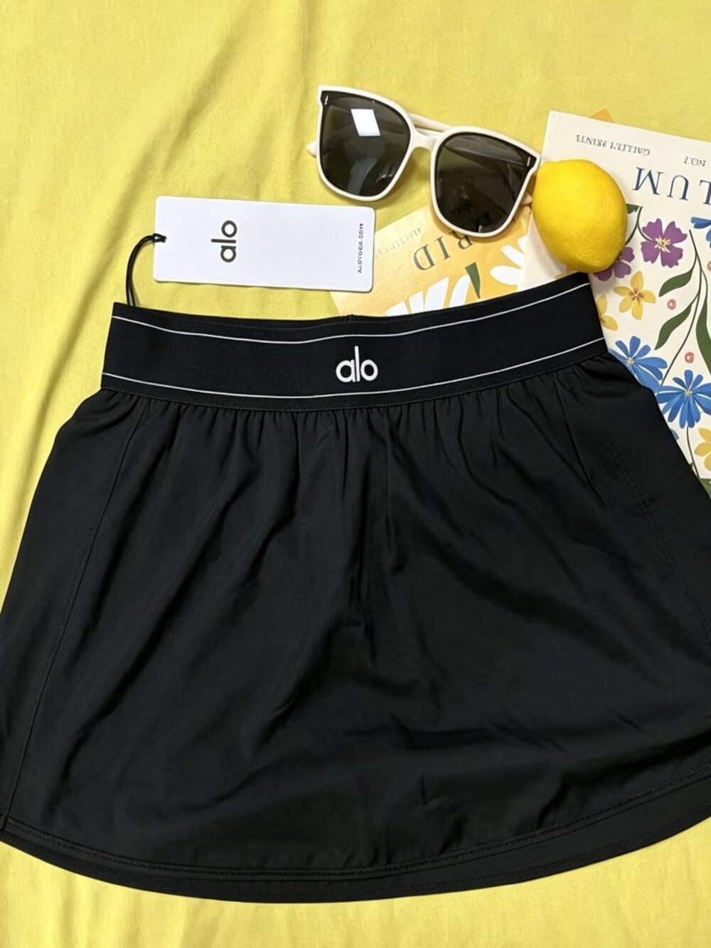 👑Alo Yoga Match Point Tennis Skirt Black Queen Energy💅 - Picture 1 of 7